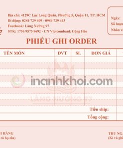Hóa đơn bán lẻ nhà hàng ăn uống