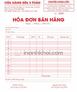Hóa đơn bán lẻ tạp hóa