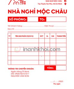Hoá đơn bán lẻ nhà nghỉ, khách sạn